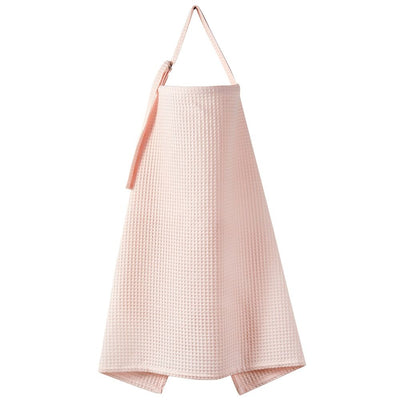 Waffle Weave Multifunctional Nursing Cover - 100% Cotton Breathable Breastfeeding Scarf  Adjustable Anti-Exposure Feeding Cover, Reusable Baby Swaddle Blanket (Pink 62*95cm)