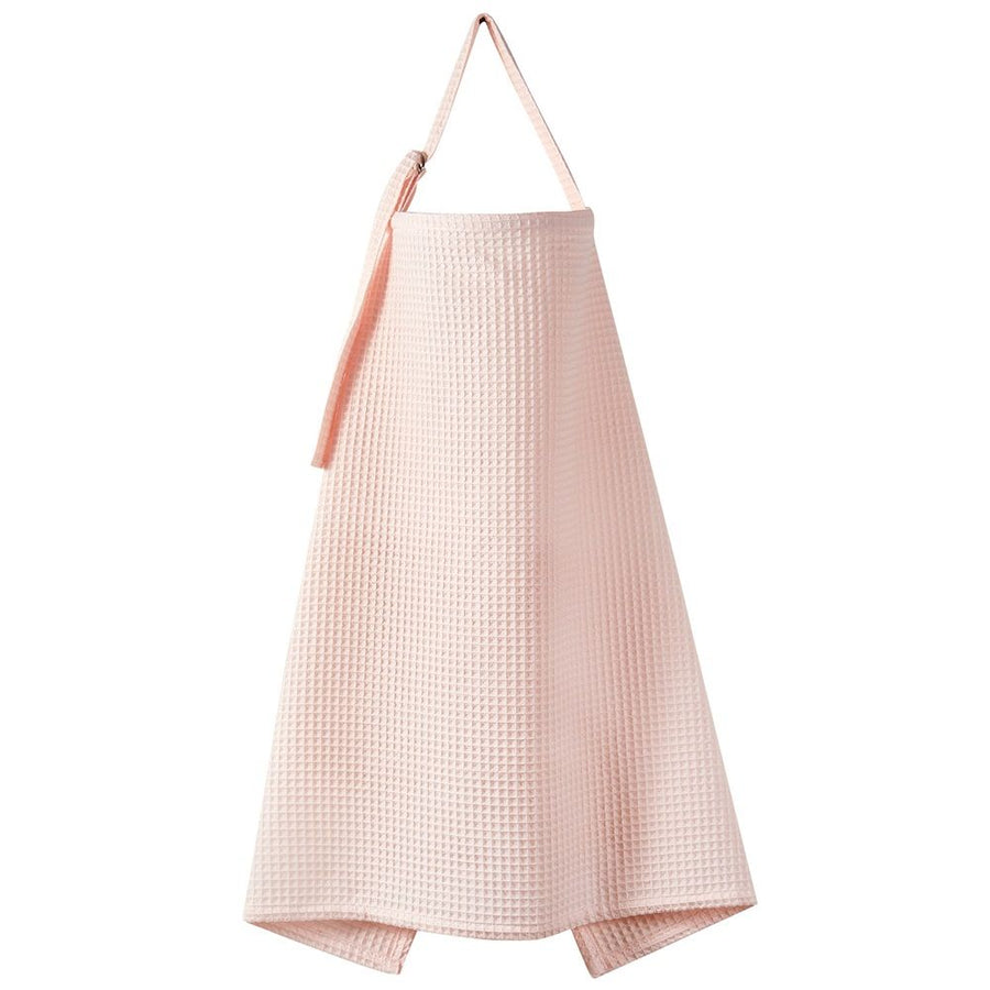 Waffle Weave Multifunctional Nursing Cover - 100% Cotton Breathable Breastfeeding Scarf  Adjustable Anti-Exposure Feeding Cover, Reusable Baby Swaddle Blanket (Pink 62*95cm)