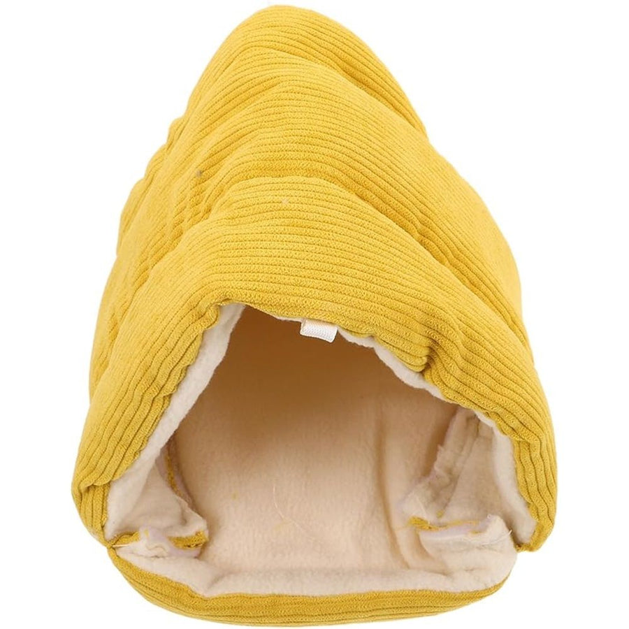 Winter Warm Bird Hammock Nest for Small Parakeets Budgies Cockatiels Conures Cozy Hanging Snuggle Cave Bed for Breeding Soft Cotton Pet Bird House Easy to Clean (Yellow, M)