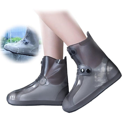 Waterproof Rain Shoe Covers Rubber Shoe Boot Covers Not-Slip Reusable Rain Shoe Protectors Galoshes Overshoes for Man and Women Sand Control Rain Snow（tea color L）