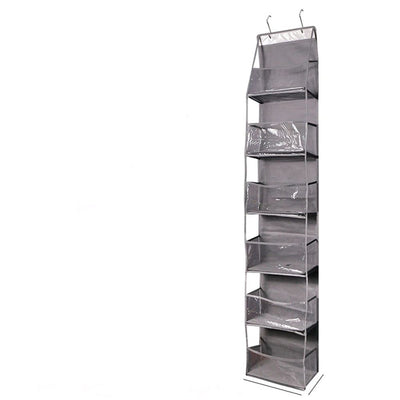 6-Tier Over The Door Purse Organizer & Purse Shelf for Closet – Handbag Storage Organizer with Purse Hanger. Perfect for Scarves, Hats, and Leggings, Grey