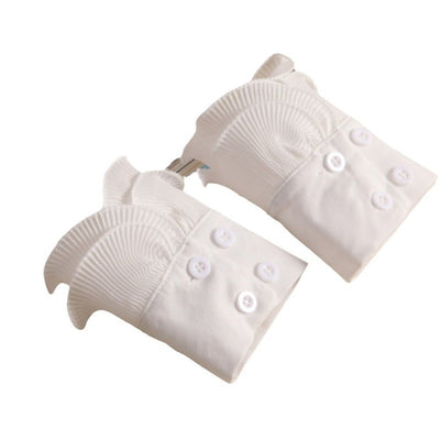 4pcs Fake Collar Shirt Versatile Accessories Victorian Collar For Women Wrist Cuffs for Women Ladies Teens, Detachable Hand Sleeves for Sweater Blouse Coat（White）