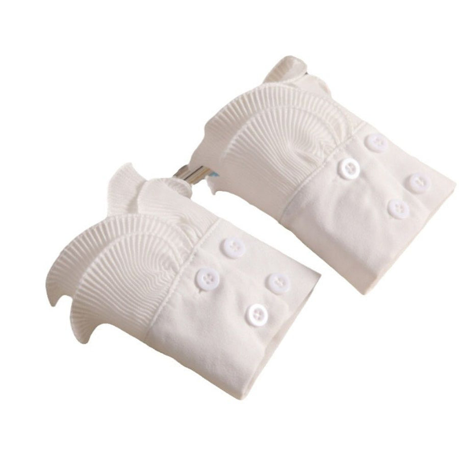 4pcs Fake Collar Shirt Versatile Accessories Victorian Collar For Women Wrist Cuffs for Women Ladies Teens, Detachable Hand Sleeves for Sweater Blouse Coat（White）