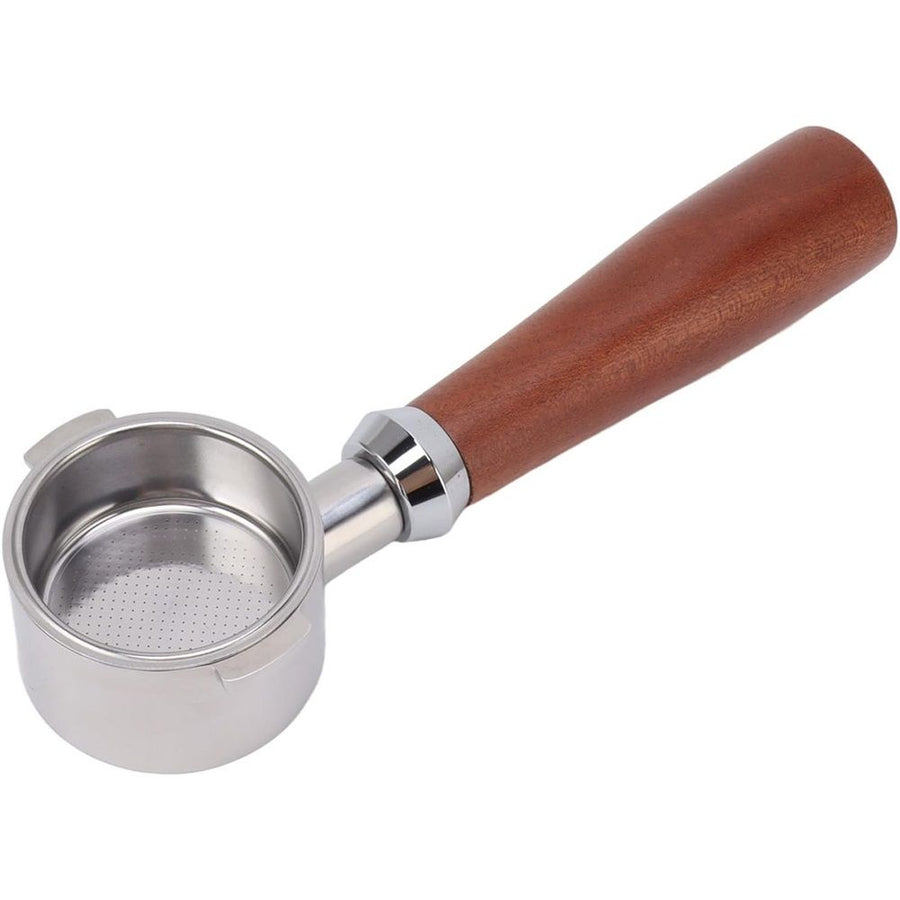 Coffee Filter Holder 51 Mm Redwood Handle for Home  Stainless Steel 51mm  （51 Two Ears Redwood）