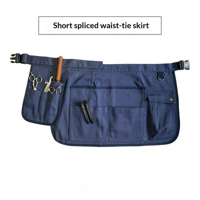 Tool Apron Half polyester Apron With Muti-Pockets for Home Garden Painting Crafting Woodworking （dark blue）