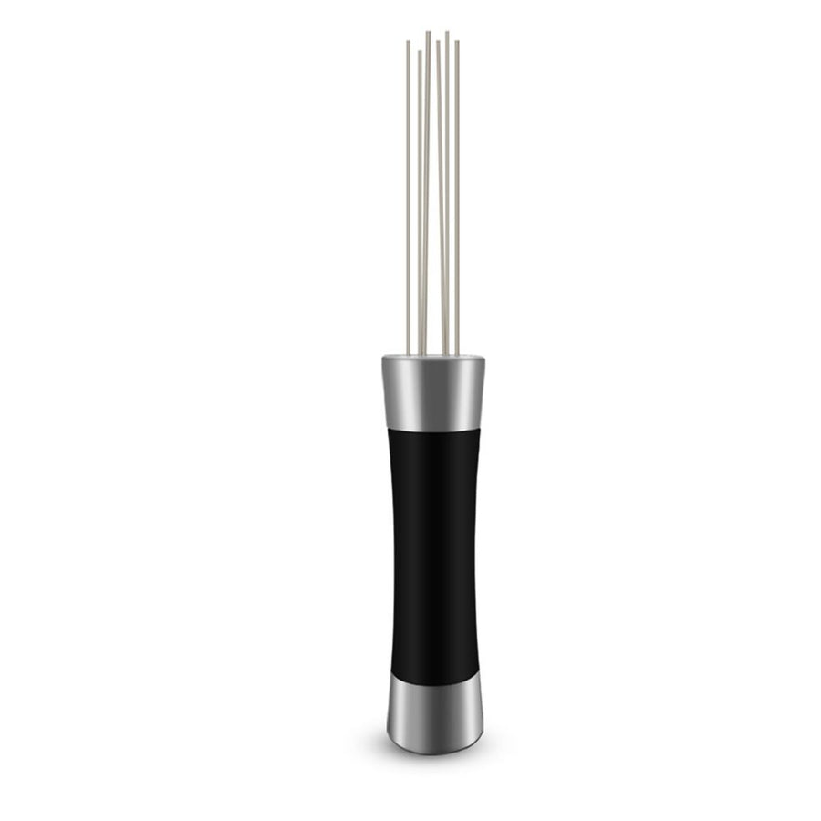 Coffee Products Distribution Technique  Tool | Even Coffee Ground Distribution for Better Extraction | Stainless Steel with Silicone Grip | Includes 6 Pins & Storage Vault | Silver