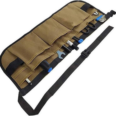 Waist Apron Canvas Tool Pouch Belt Bag for Window Tint, Gardening, Technician and Electrician's Tools（khaki）