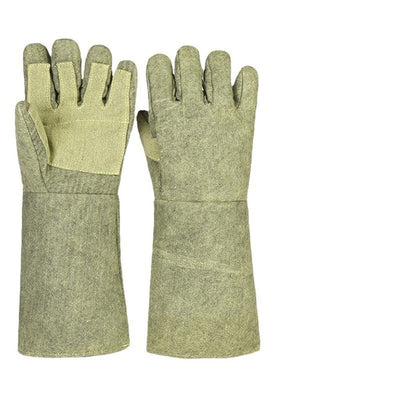 500°C Heat Resistant gloves, Fire Proof Foundry Leather Gloves for Fireplace, Furnace, Fire Pit, Blacksmith.（Gato 36cm）