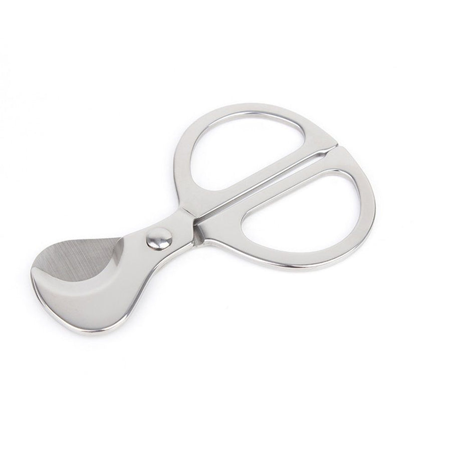 Cigar Scissors Cutter,Stainless Steel Guillotine Double Blade Straight Cut Scissors with Leather Case Cigar Accessories for Cigars（silvery）