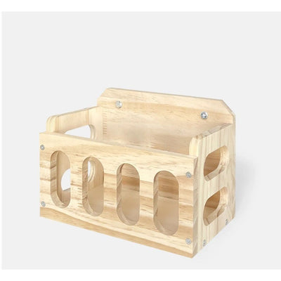 Rabbit Hay Feeder Wooden Hay Rack Guinea Pig Hay Holder Less Wasted Hanging Hay Feeder for Bunny Chinchillas Guinea Pig Small Animal Supplies（horizontal format）