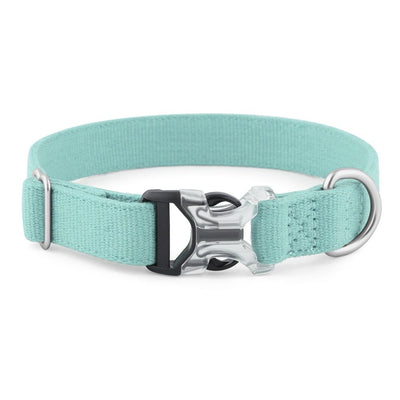 Everyday  Dog Collar for Large, Medium, and Small Dogs and Puppies - Cotton and linen traction pet collar(L Light blue)