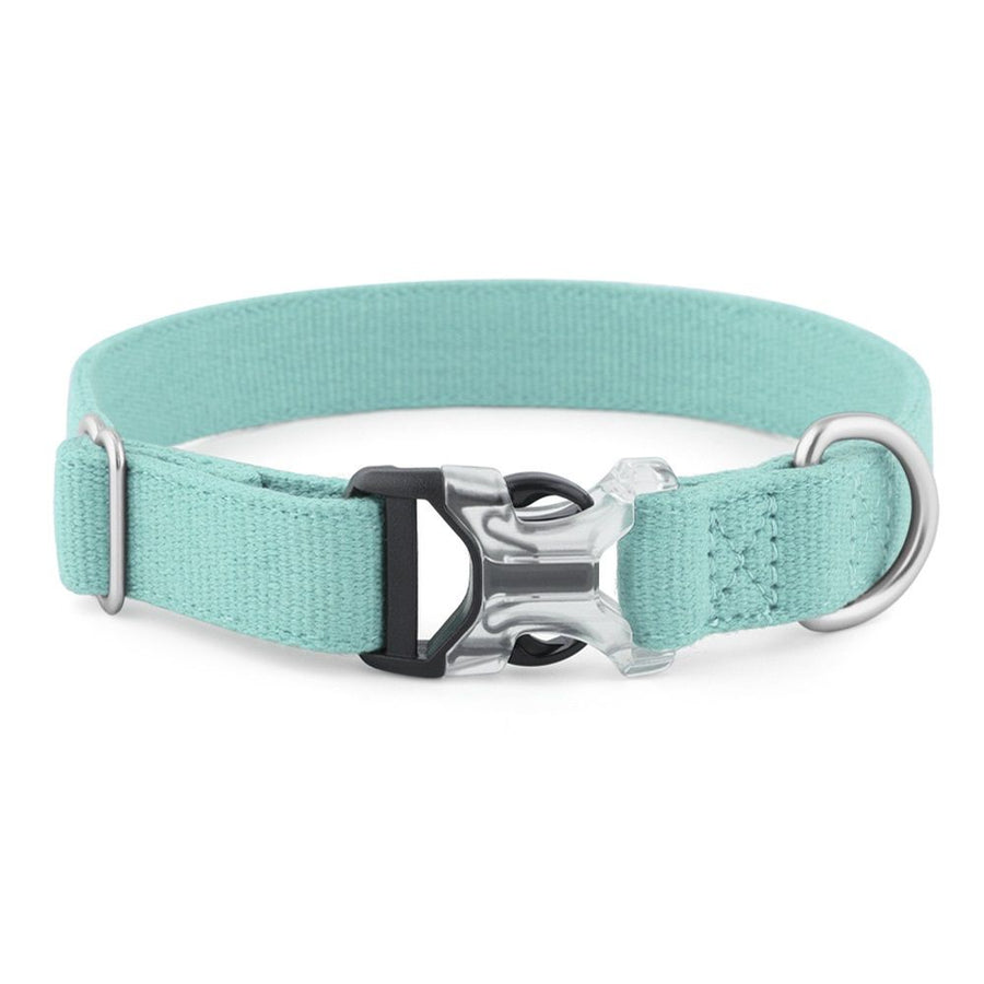 Everyday  Dog Collar for Large, Medium, and Small Dogs and Puppies - Cotton and linen traction pet collar(L Light blue)