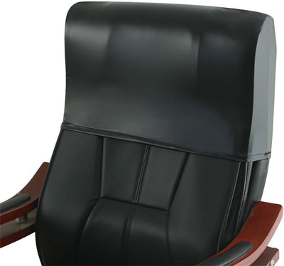 Office Chair Headrest Cover, Headrest Protector for Office Chairs, Head Rest Covers for High Back Computer Chairs, Furniture, Recliner Chair (Leather , Black, 1 Pack)