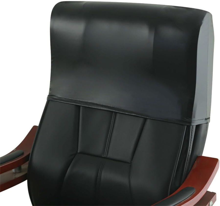 Office Chair Headrest Cover, Headrest Protector for Office Chairs, Head Rest Covers for High Back Computer Chairs, Furniture, Recliner Chair (Leather , Black, 1 Pack)