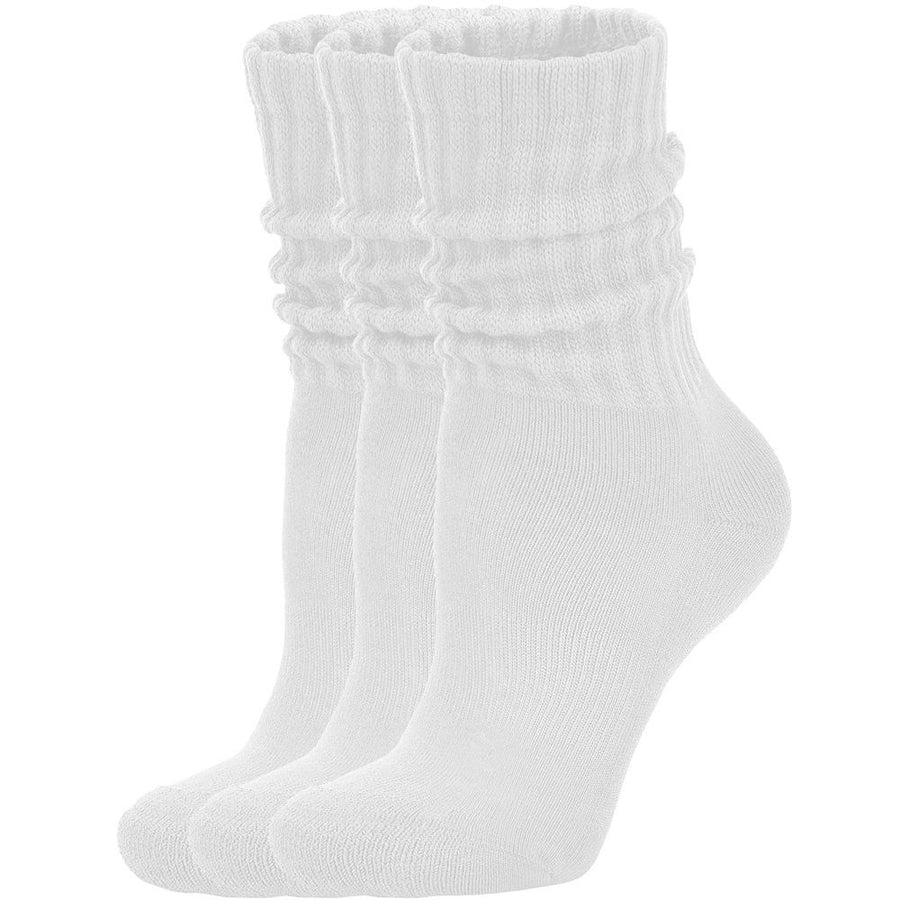 Women's  Crew Socks Retro 3-Pack, Cozy Cotton Slouchy, Solid Cotton Boot Calf Chunky Ribbed Cozy Slouchy Socks, Size 5-11