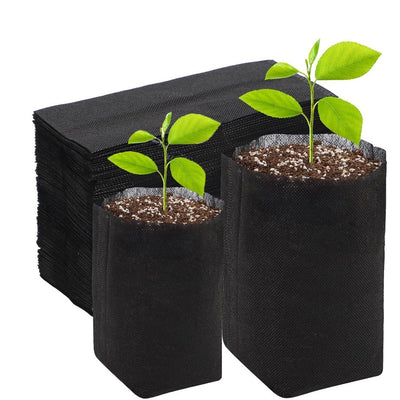 100 Pcs Plant Nursery Bags, Plastic Seedling Pots Container for Fruit Tree, Flower, Starting saplings, Plant Grow(4.72x5.51 in)，Only Plant Nursery Bags