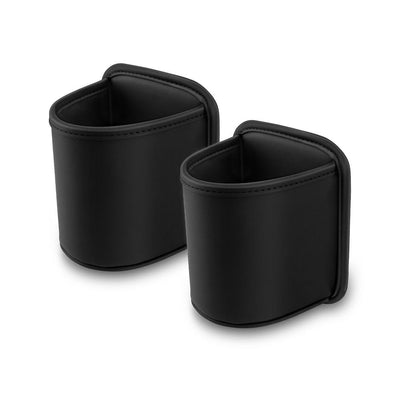 2 Pack On Cup Holder for Car Door Organizer Seat Automotive Extra Drink Coffee Holders Premium PU Leather Black