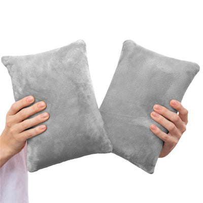 2 Pack Small Pillow, Pillow 11 X 7 Inches for Travel, Sleeping, Nap and Neck, Knee, Lumbar Support, Tiny Cushion for Pet, Dogs (Grey)