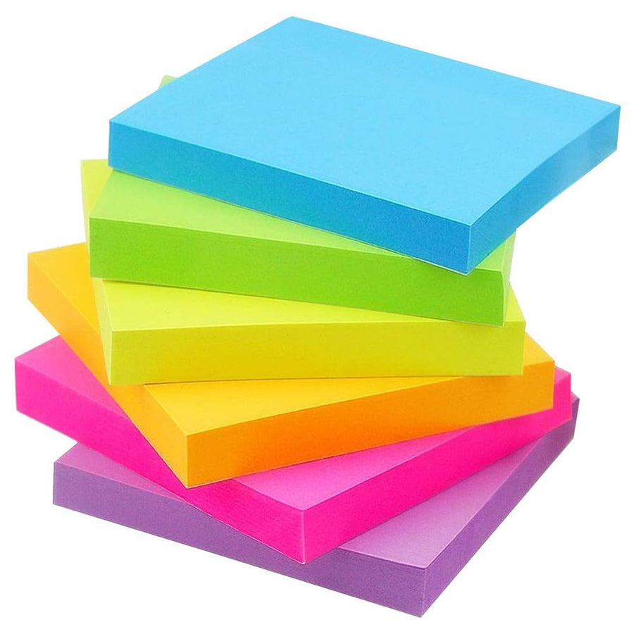 Sticky Notes 3x3 (12 Pads/1200 Sheets) – Super Sticky & Bright Neon Colors – 1200 Sheets – Ideal for School, Office & Desk Supplies