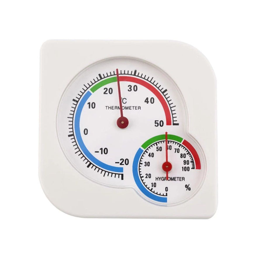 Indoor Thermometer and Humidity Gauge Indoor Mini Thermometer Hygrometer Temperature Humidity Meter Temperature and Monitor with Pointers for Home, Kitchen, Planting Room (White)