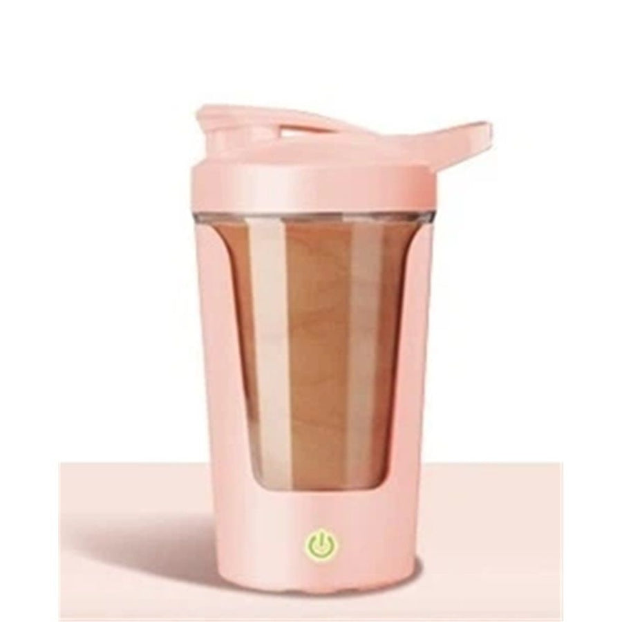 Electric Protein Shaker Bottle, BPA Free, USB Rechargeable Protein Shake Mixer, Portable Mixer Cup Auto Mixing Mug for Protein Shakes and Coffee,  (Pink 450ML)
