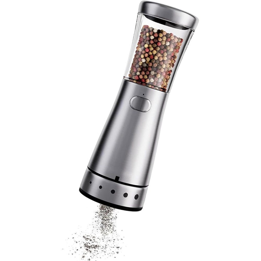 Fully automatic pepper grinder -5 adjustable gear pepper grinder, kitchen stainless steel salt grinder Charging seasoning grinder