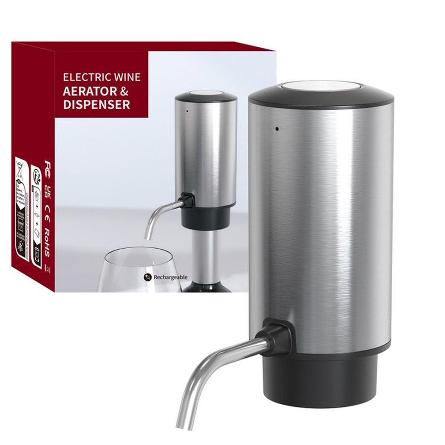 Wine Aerator Electric Wine Decanter Automatic Wine Aerator, Wine Dispenser with USB Rechargeable for Wine enthusiasts & own use (Stainless steel)