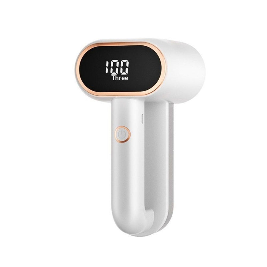 Fabric Shaver Lint Removers Rechargeable Sweater Shaver with Dual Head & LCD Display for Clothes Couch Pilling Furniture, 8-Leaf Blades Defuzzer, White
