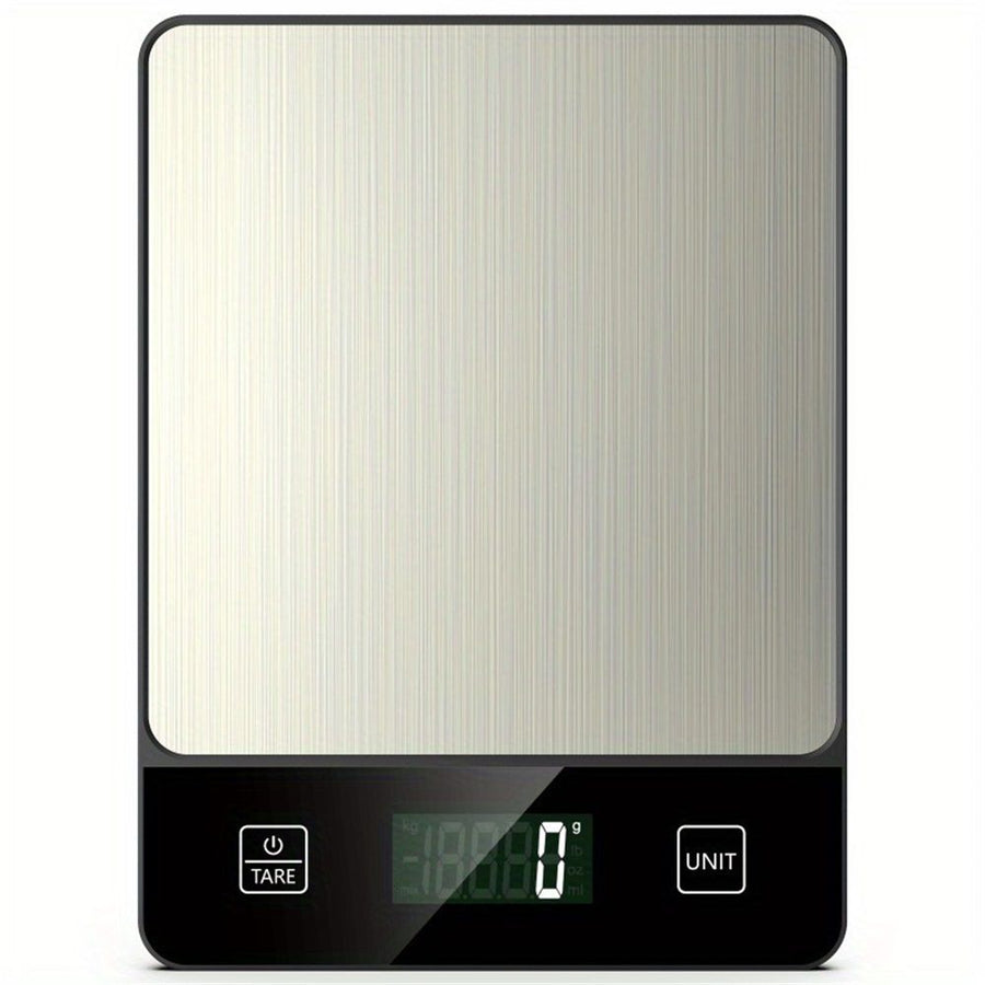 Food Scale, 22lb Rechargeable Stainless Steel Digital Kitchen Scale Weight Charging for Meal Prep, Baking and Cooking（Without battery）