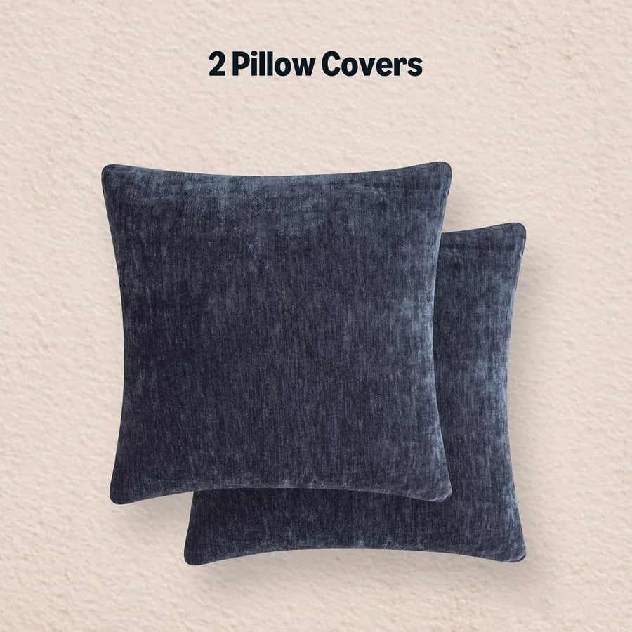 Throw Pillow Covers, Home Decor Cushion Cover for Bedroom Living Room Couch Bed, 18" W × 18" L, Navy Blue