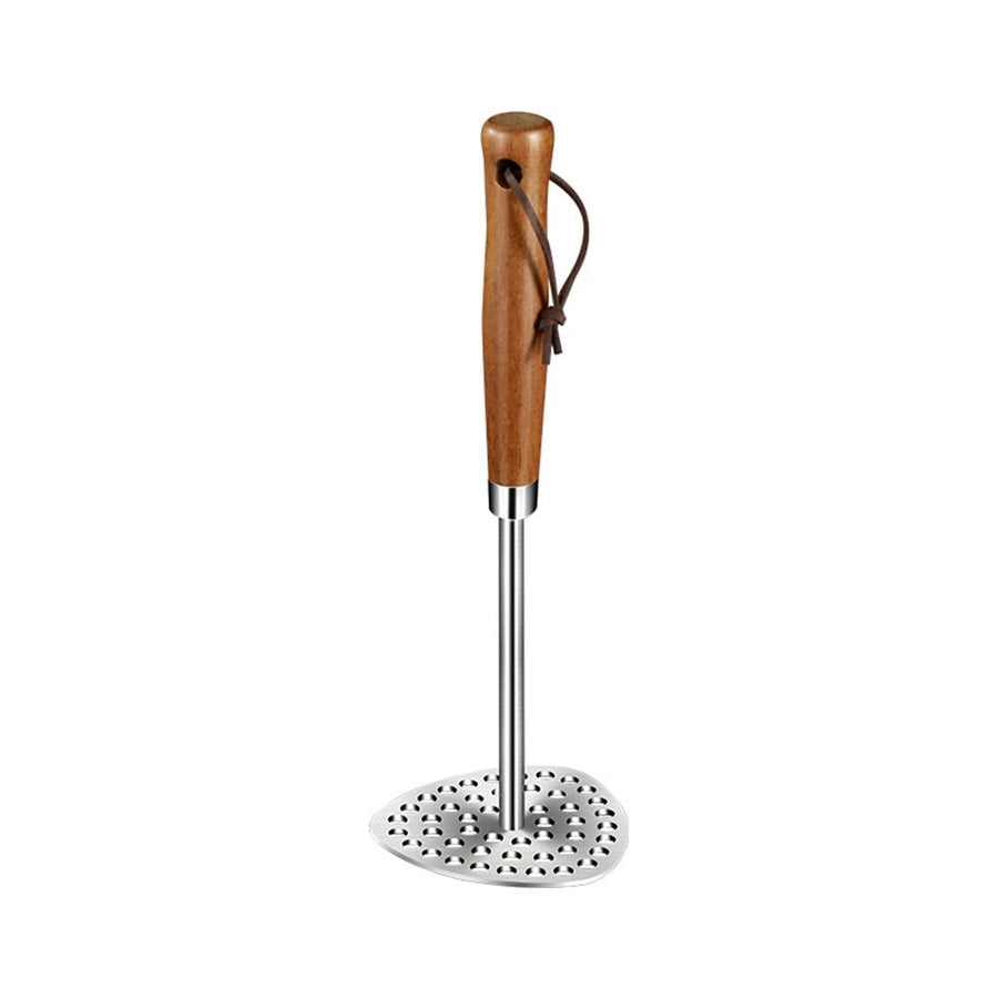 Potato Masher with Wooden Handle, Manual Potato Press for Kitchen Tool, Aluminum Alloy Potato Ricer For Fluffy Mashed Potato