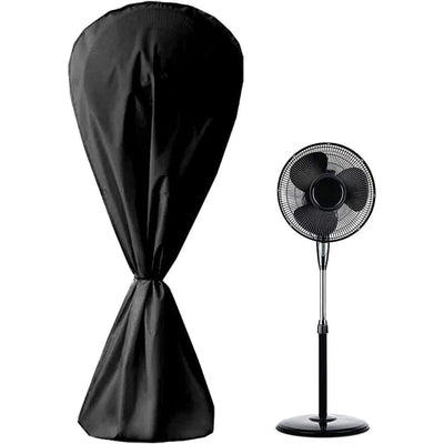 Electric Fan Dust Cover Heavy Duty Standing Round Fan Cover Washable All Electric Fan Sleeve Waterproof Dustproof Protective Cover for Pedestal Stand Fan Floor Fan - Black 145*75cm