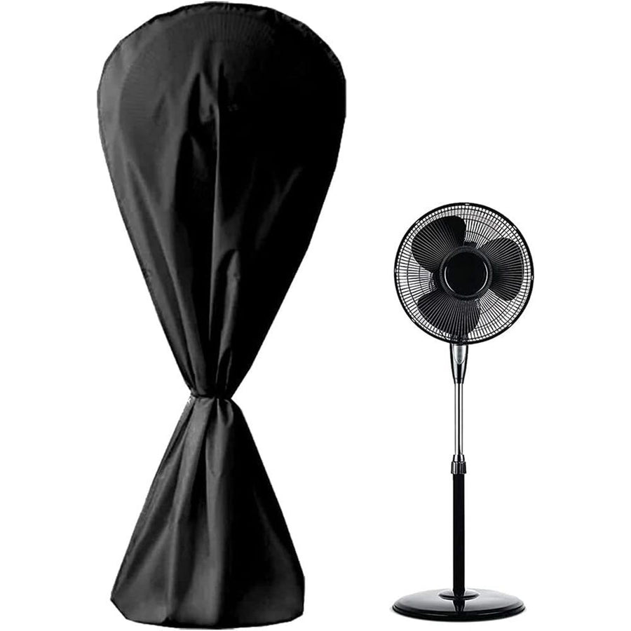 Electric Fan Dust Cover Heavy Duty Standing Round Fan Cover Washable All Electric Fan Sleeve Waterproof Dustproof Protective Cover for Pedestal Stand Fan Floor Fan - Black 145*75cm