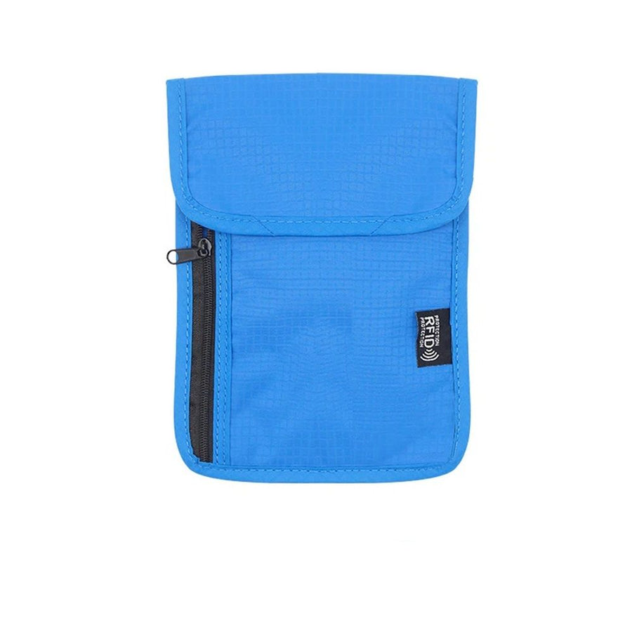 Neck Wallet & RFID Blocking Passport Holder for Travel – Waterproof Hidden Travel Wallet with Card Slots, Adjustable Strap, Portable Document Organizer for Men, Women (Gift) light blue