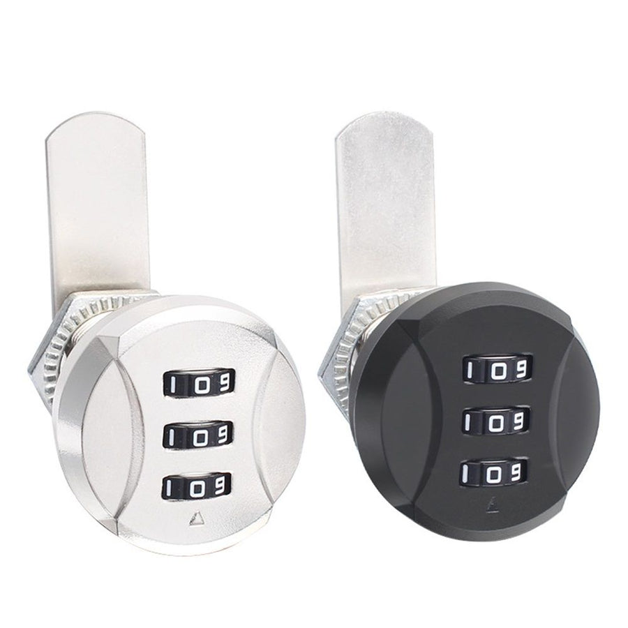 2pcs Drawer password lock, file cabinet, drawer lock, electrical box, mailbox lock, zinc alloy tongue lock, mechanical password lock(Silver+black )