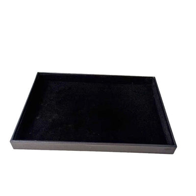 Jewelry Tray for Drawers Black Jewelrys Display Tray Stackable Jewelry Organizer Trays for Necklace Bracelet Ring Watch（Black velvet empty disc inside the outer skin）