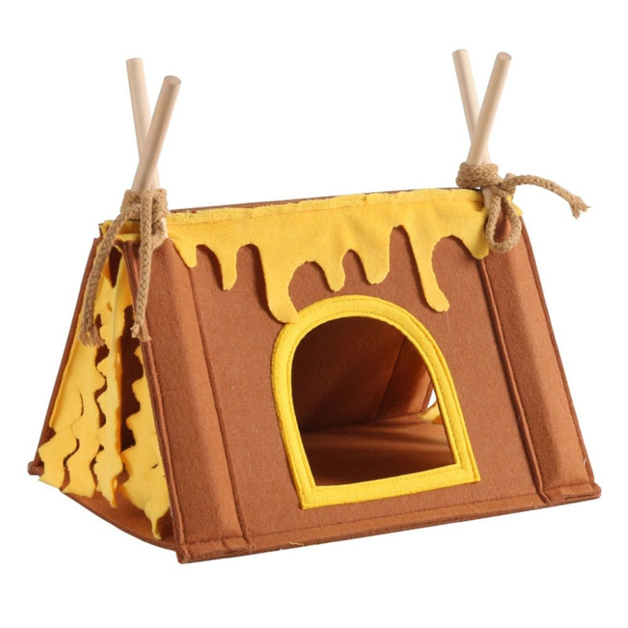 Guinea Pig Hideout, Small Animal Houses and Habitats, Guinea Pig Tent Tunnel Cages for Guinea Pigs, Hamster, Rats, Bunny and Other Small Animals, brown