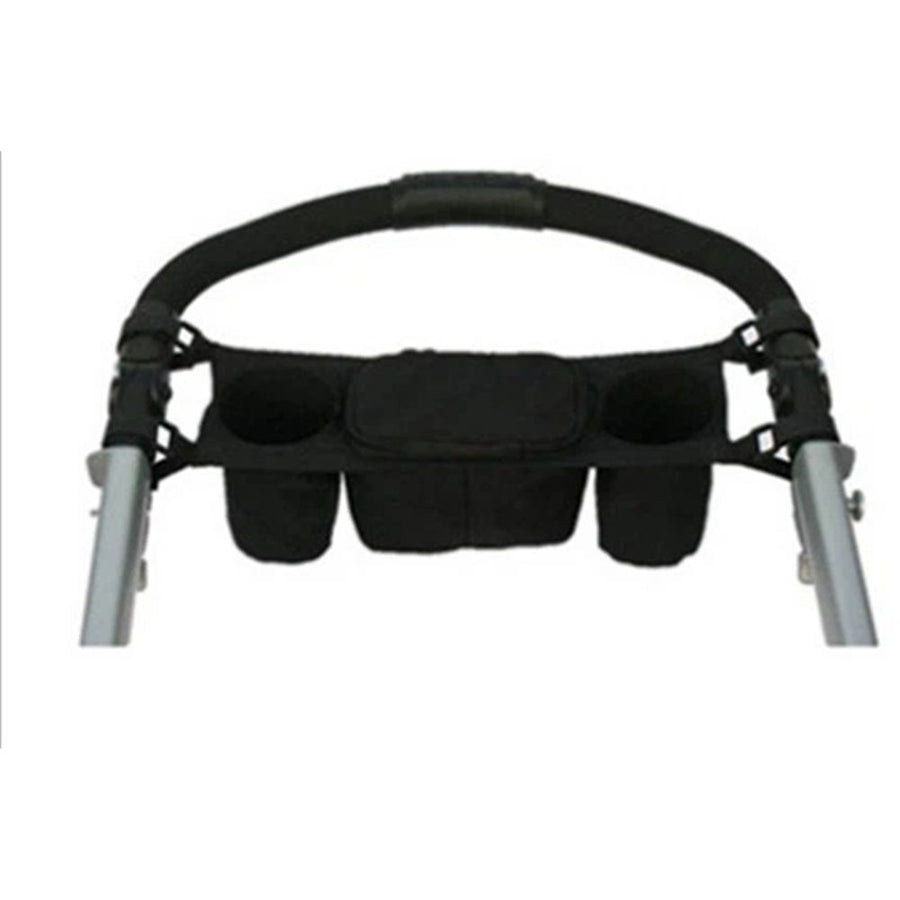 Baby stroller organizer with 2 insulated cup holders: stroller accessories suitable for baby strollers（black）