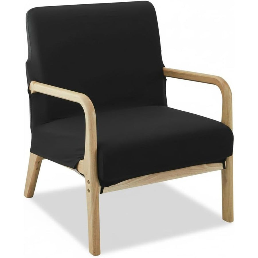 Modern Chair Cover, Stretch Reading Armchair Covers, Upholstered Living Room Chair Covers (black single person)