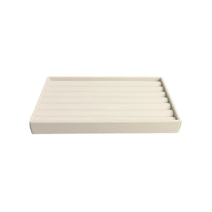 Flannel tray  Jewelry Organizer Trays Beige Stackable Jewelry Storage Display Tray with Removable Dividers