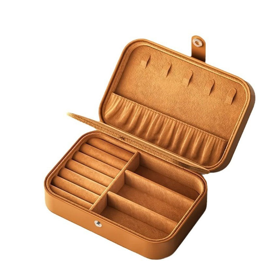 Jewelry storage box, high-end necklace, bracelet, earring, earring, jewelry box, handmade jewelry, enlarged jewelry box (Brown)