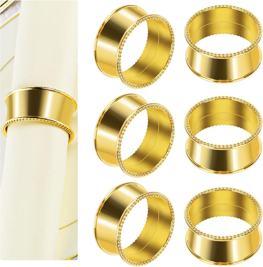 12 gold napkin ring set, metal napkin holder ring, exquisite holiday buckle, suitable for Easter weddings, dinners, receptions, family gatherings, table sets, holiday table decorations