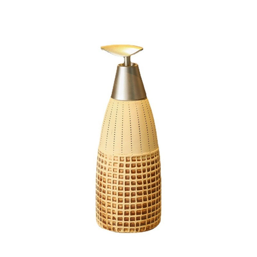 Ceramic Soap Dispenser with Plastic Pump – Refillable Liquid Dispenser for Bathroom, Kitchen, Office, Hotel,Vacation Rental (Type F)