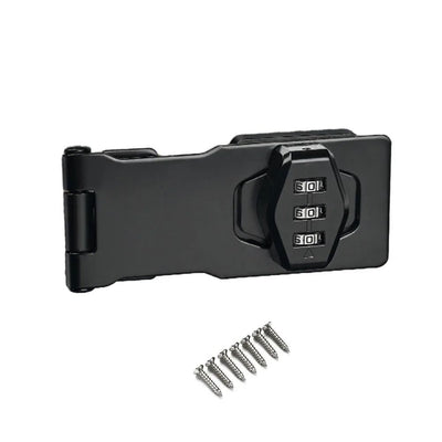 1 pcs Password Rotary Hasp Locks, Collapsible  File Cabinet Lock Desk Drawer Lock, for 90 Degree and 180 Degree Drawers,Doors, Flip Barn Door, Outdoor (Black 3-inch)
