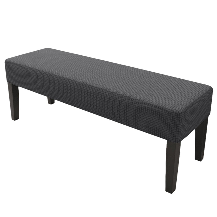 Bench Cover Slipcover Rectangle Polyester Blend High Stretch Bench Cushion Covers with Elastic Bottom Feature Textured Machine Washable Jacquard Fabric (Dark Gray, XS)