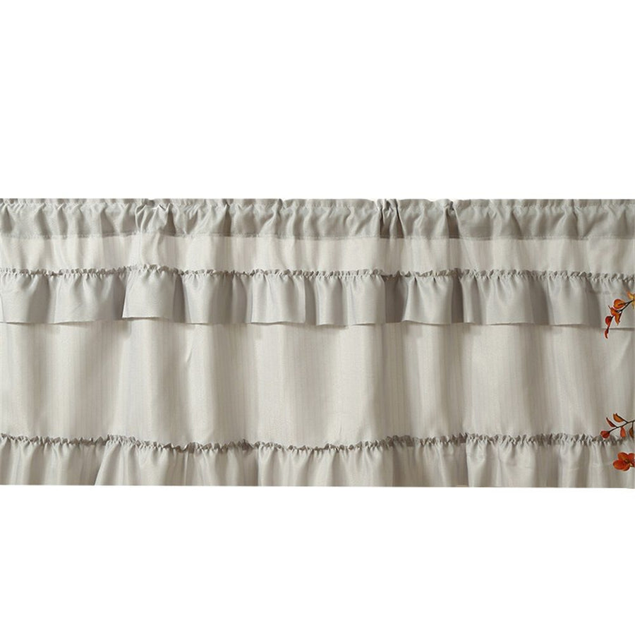 Phantom yarn ruffle edge finished product decoration short curtain half curtain cabinet American countryside shading curtain fabric coffee curtain  45 * 100 gray