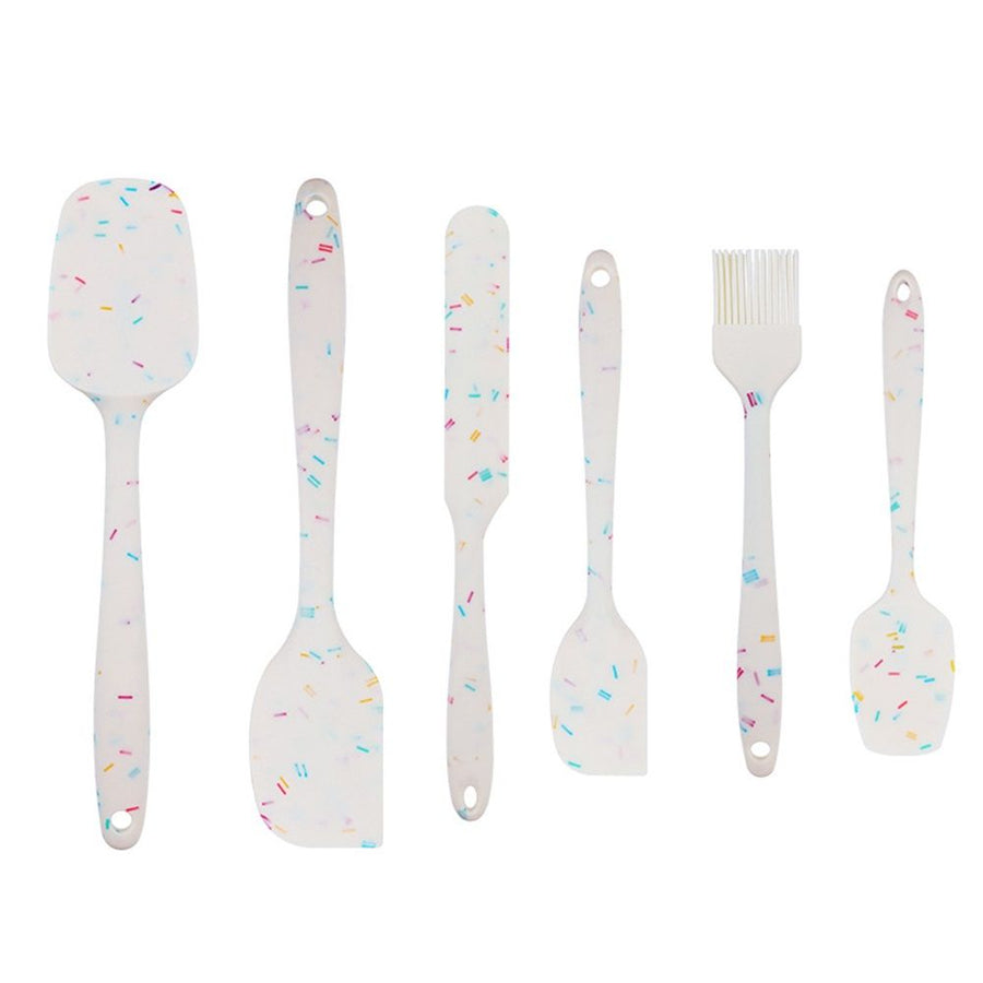Silicone Spatula Set 6 Piece Heat Resistant Rubber Spatulas Set for Baking Cooking and Mixing Kitchen Utensils Seamless One Piece Spatula with Stainless Steel Core Nonstick Dishwasher Safe