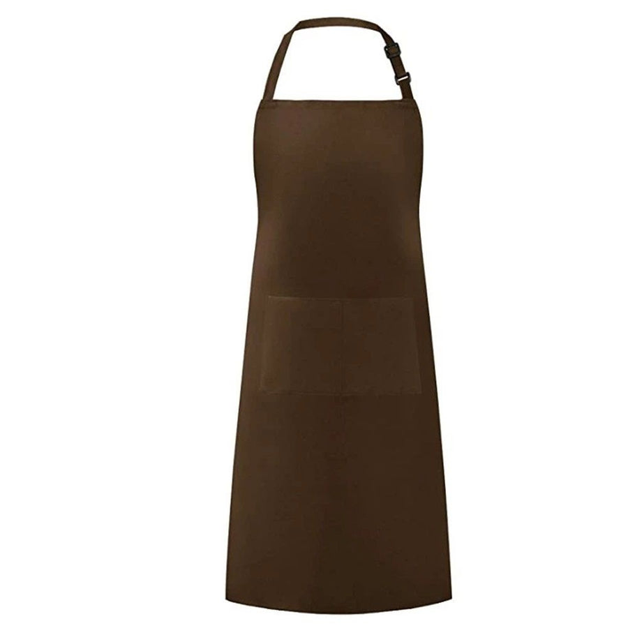 Kitchen Apron Waterdrop Resistant Cotton Apron with adjustable Aprons for Women with Pockets option Cooking Brown Apron (Brown)