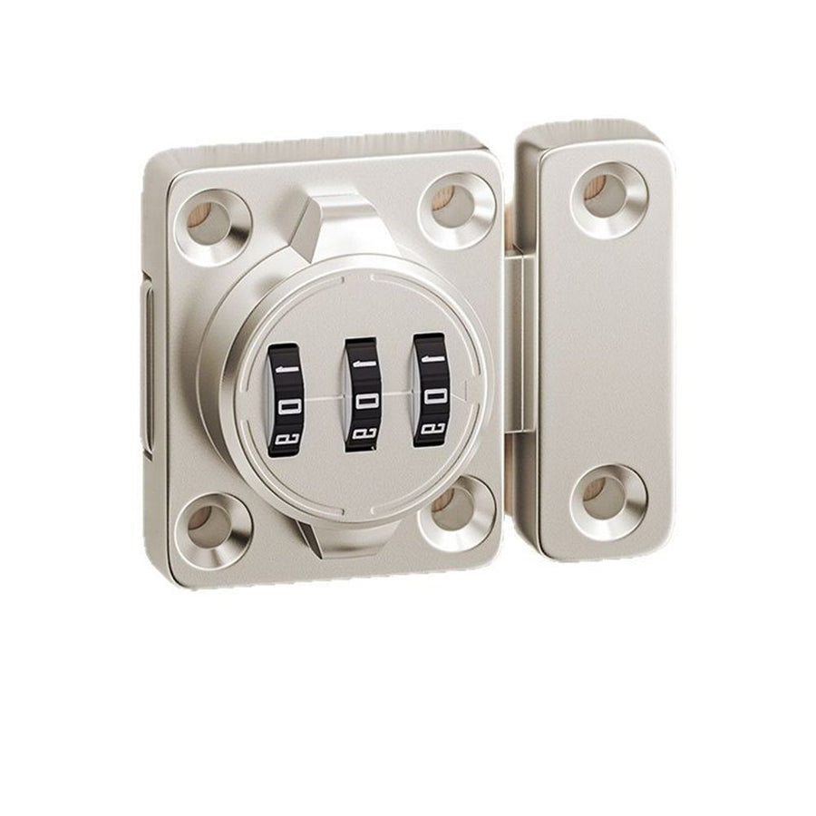 Combination Cabinet Latch, Keyless Drawer Lock, Easy to Install, Suitable for Kitchen Cabinet, Office Drawer, Wooden Furniture, One-Way Door, Etc (Silver, 1 Pack)