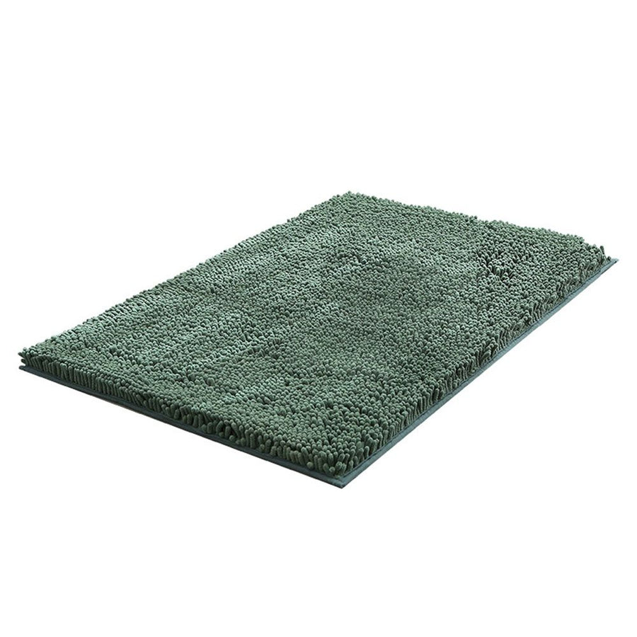 Bathroom Rugs, Chenille Bath Mat - Machine Washable Bath Mats for Bathroom Non-Slip Backing Rubber, Quick Dry Bathroom Mat, TPR Bottom - Dark Green 40*60CM